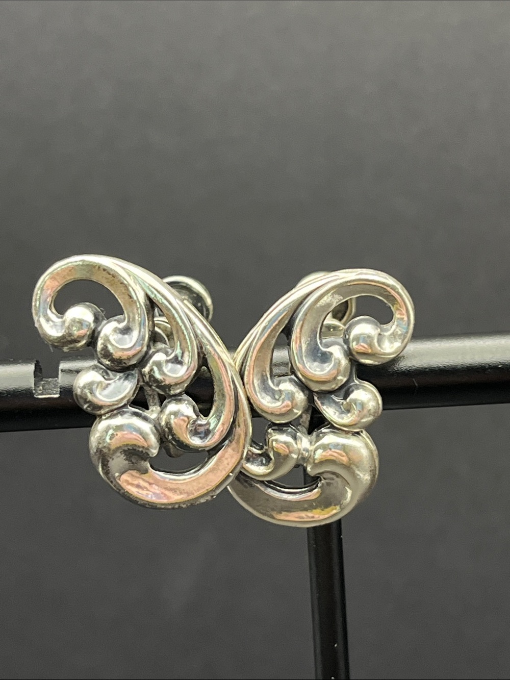 VNTG DaneCraft screw back earrings sterling silver 1x.5 inches